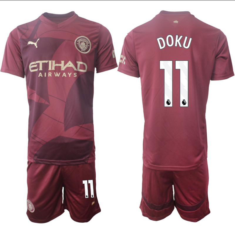 Men 2024-2025 Club Manchester City away red #11 Soccer Jersey